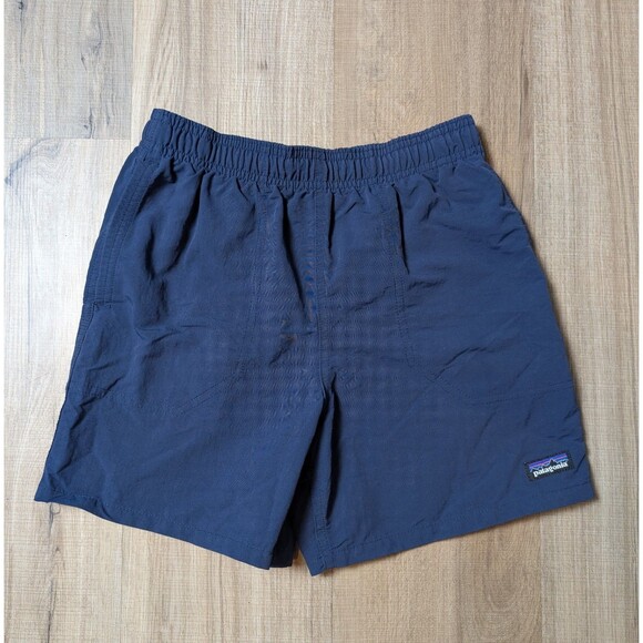 Patagonia Size L (12) Boys Baggies Shorts No Liner Blue Pockets Logo 5" Inseam - Picture 1 of 8
